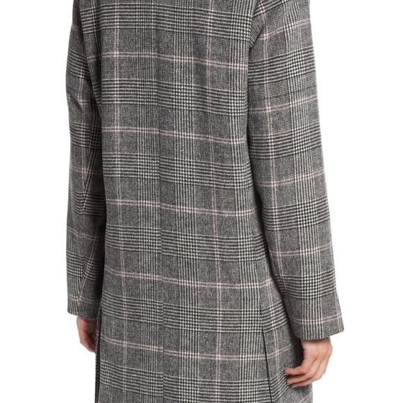 NWT Rails Anders Wool Charcoal & Pink Plaid Coat - Picture 3 of 9